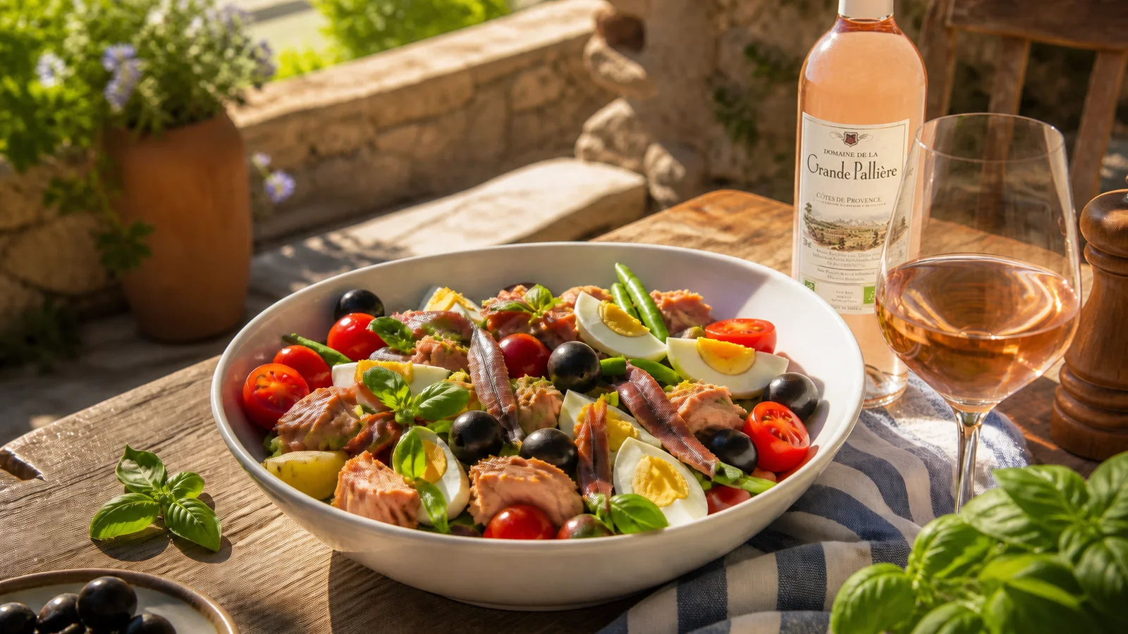 Salade niçoise et vin : rosé ou blanc, le bon choix
